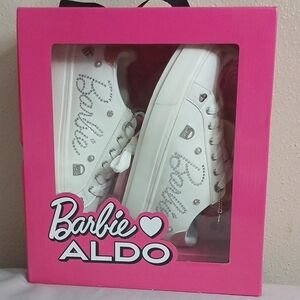 Aldo Barbie White Sneakers with Sparkling Accents